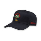 Black cap with cartoon character and 'American Alchemy' branding on a white background