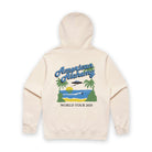 Beige hoodie with 'American Alchemy' world tour graphic on a white background