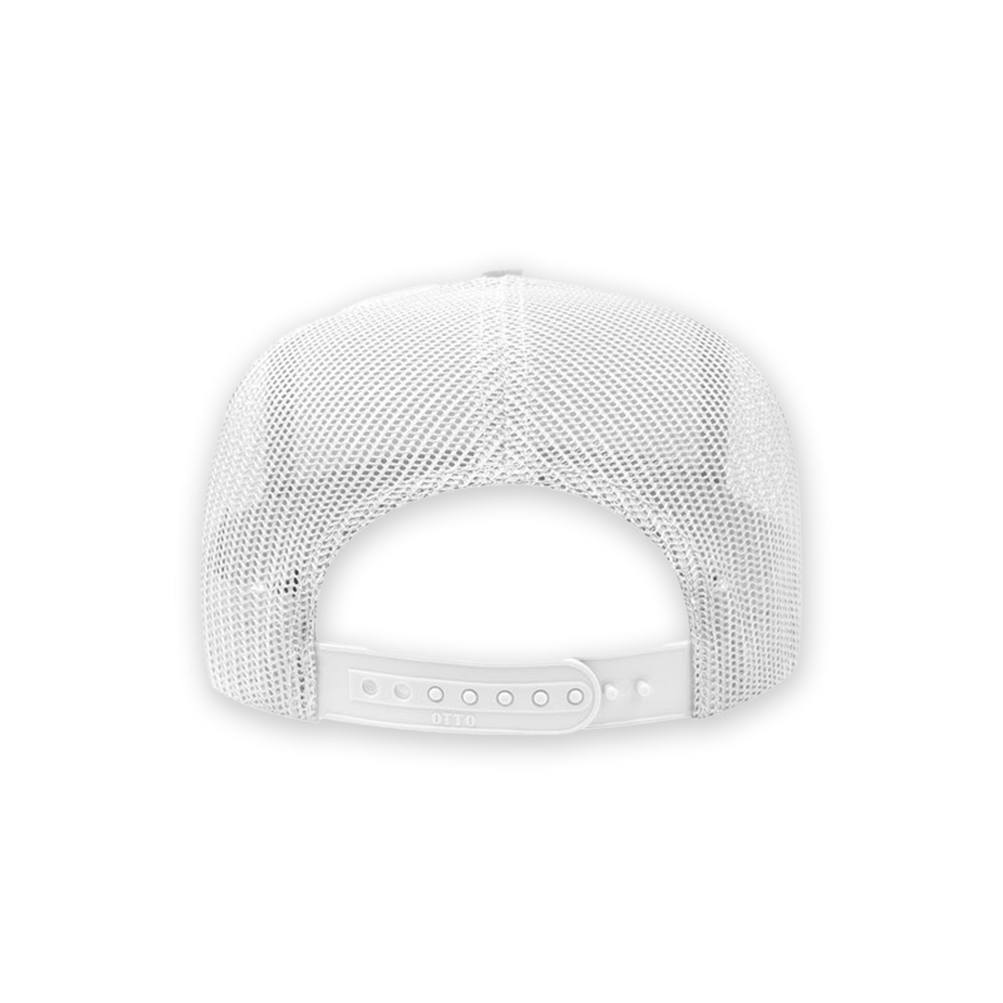 White mesh cap on a white background